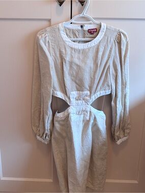 STAUD linen cut out dress